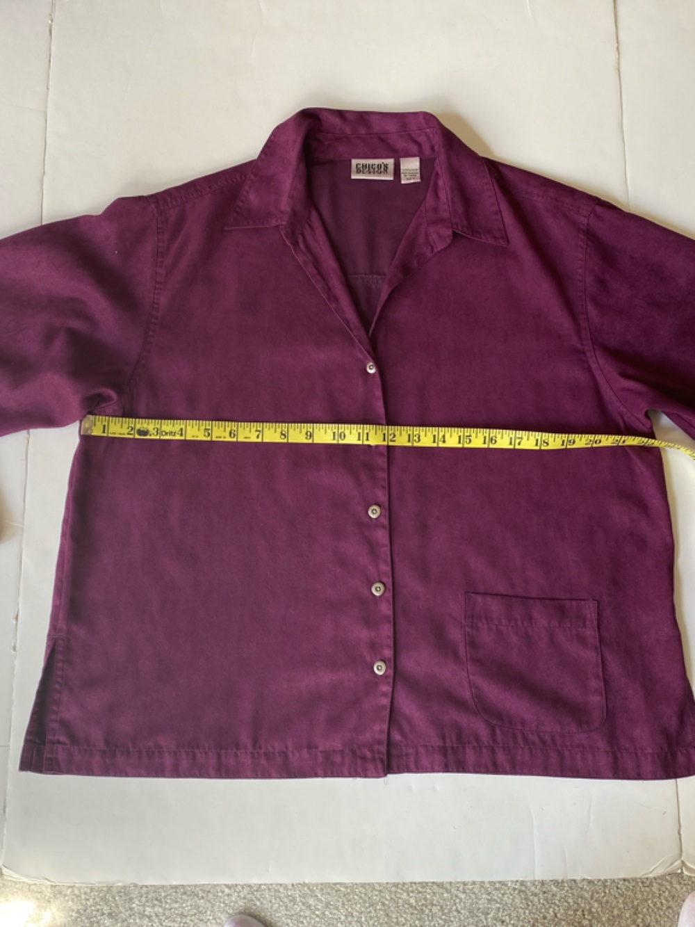 Chico's Plum Button-Front Boxy Blouse
